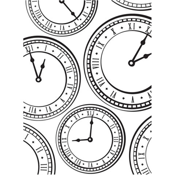 Embossing Folder Assorted Clocks 4.25